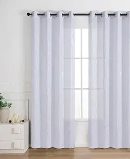 Záclony do obývačky Záclona na krúžkoch Lena silver RP499 290x245 cm