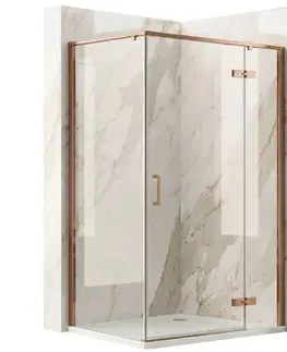 Sprchovacie kúty REA - Sprchovací kút Bruno 100x80 Brush Copper REA-K3603