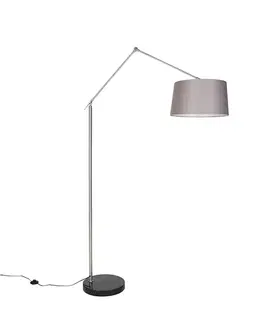Stojace lampy Moderná stojaca lampa oceľ s tienidlom tmavosivá 45 cm - Editor