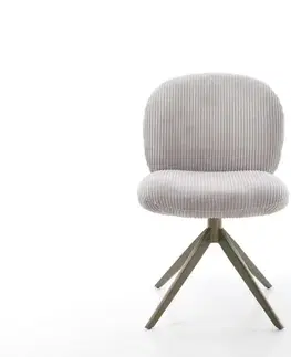 Jedálenské stoličky DELIFE Jedálenská stolička Nube-Flex manšester strieborno-šedá krížová podstava široká titánová farba 360° otočná hojdacia funkcia vrecková pružina