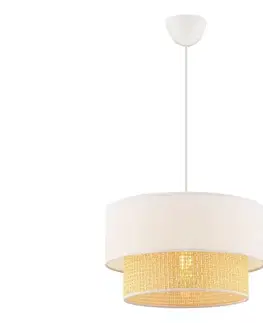 Svietidlá  Závesné svietidlo na lanku ECHO 1xE27/60W/230V krémové/béžové 390FLH2513