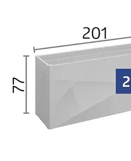 Truhlíky Biohort Zvýšený kvetináč na zeleninu BIOHORT Belvedere X-Design 201,6 x 54,7 x 77 cm (sivý kremeň metalíza)