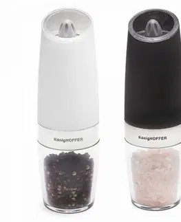 Kuchynské náčinia Kinekus Mlynčeky na korenie a soľ elektrický LUCA 2ks, biely, čierny