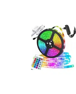 LED osvětlení  LED RGB Stmievateľný pásik 5m LED/12W/12/230V IP44 + diaľkové ovládanie K015