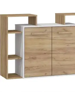 Komody do spálne Komoda RIO 2D craft biela/zlatý