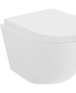 Záchody MEXEN/S - Lena Závesná WC misa Rimless Tornado vrátane sedátka s slow, duroplast, biela lesk 30220200T