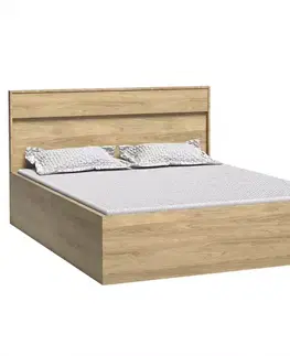 Dvojlôžkové postele Posteľ M9 Mediolan 140x200 Natural Hikora