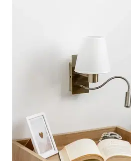Svietidlá BRILAGI - LED Nástenná lampa NUBILA 1xE27/25W/230V + LED/3W mosadz/biela BG1557+BG1573