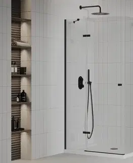 Vane MEXEN/S - Roma sprchovací kút 110x70, transparent, čierna + biela vanička so sifónom 854-110-070-70-00-4010B
