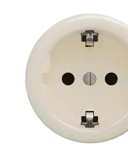 Predlžovacie káble Reblig - Retro domová zásuvka bez rámika SCHUKO 230V/16A béžová B/ZS