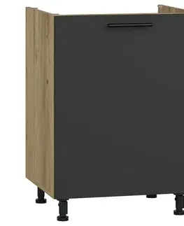 Kuchynské dolné skrinky HALMAR Vento DK-60/82 drezová kuchynská skrinka dub craft / antracit