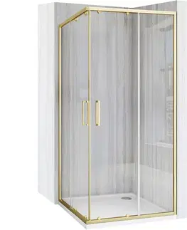Sprchovacie kúty REA/S - Sprchovací kút City 80x80 Gold Brush So sprchovou bielou vaničkou Savoy KPL-K6444