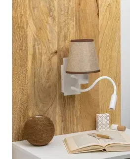 Svietidlá BRILAGI - LED Nástenná lampa NUBILA 1xE27/25W/230V + LED/3W biela/hnedá BG1559+BG1570