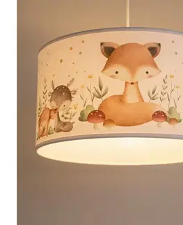 Svietidlá BRILAGI - LED detský luster na lanku BOBO 1xE27/60W/230V pr. 35 cm biela/zvieratká 8590828051381
