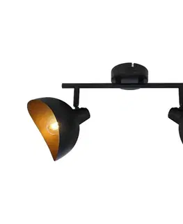 Svietidlá Brilliant - Bodové svietidlo LAYTON 2xE14/25W/230V čierna/zlatá HK17332S86