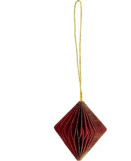 Vianočné dekorácie Súprava 9 ks vianočných ozdôb Ornaments, červená-zelená-biela, 6 cm, honeycomb