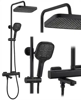 Kúpeľňové batérie REA REA - Sprchový set Arlo Black REA-P7440