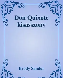 Svetová beletria Don Quixote kisasszony - Sándor Bródy