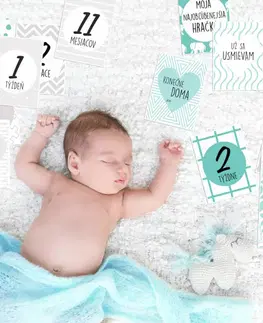 Míľnikové kartičky Míľnikové kartičky na fotenie - Mätové