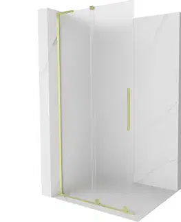 Sprchové dvere MEXEN/S - Velar L Sprchová zástena posuvná Walk-in 100 x 200, dekor 8 mm, zlato kefovaná 871-100-003-33-55