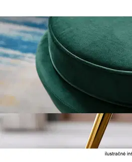 Kreslá KONDELA Noblin kreslo smaragdová (Velvet) / zlatá