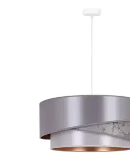 Svietidlá  - Luster na lanku KOBO 1xE27/15W/230V pr. 45 cm strieborná/zlatá 600217