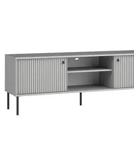 TV stolíky KONDELA Aris 2D tv stolík sivá / čierna