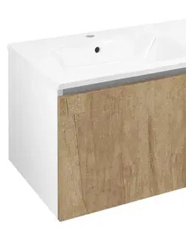 Kúpeľňový nábytok SAPHO - LOREA skrinka 120x46x51,5cm (90+30cm), ľavá, dub Alabama/biela matná LE090-2231-L-02