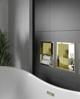 Doplnky do kúpeľne MEXEN - X-Wall-R modul pre vstavanie do steny 30 x 30, zlatá 1950303010