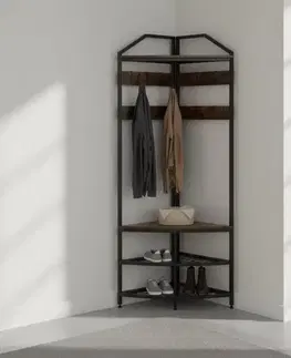 Stojacie vešiaky KONDELA Elviro vešiak čierna / dub rustikal