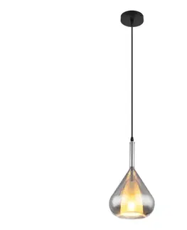 Svietidlá Globo 15542 - Luster na lanku GEEKY 1xE27/60W/230V pr. 20 cm čierna 15542