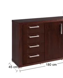 Komody PYKA Remi 6SL 2DPE 180 komoda drevo D16