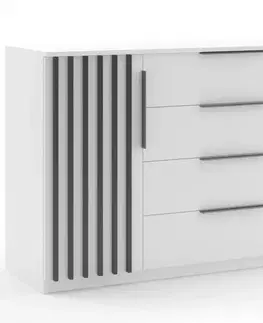 Komody Komoda Atena 120x89x48 Biely/Lamela čierna
