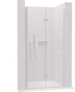 Sprchovacie kúty CERANO - Sprchové zalamovacie dvere Volpe L/P - 6 mm - chróm, transparentné sklo - 80x190 CER-423297