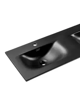 Umývadlá ArtCom Keramické umývadlo SKY1 120D | čierny mat 120 cm