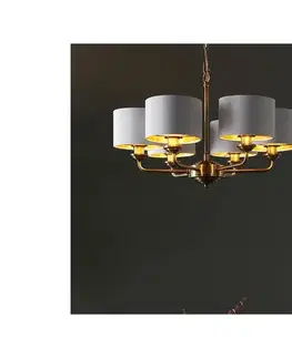 Svietidlá Endon 98936 - Luster na reťazi HIGHCLERE 6xE14/28W/230V biela/mosadz 98936