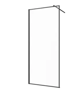 Sprchovacie kúty INVENA - Walk-in II 100x200cm, rámček 8mm shiny-glass, čierna AK-32-108-S