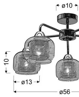 Stropná svetla Stropné svietidlo z chrómového skla 5xE14 Ray