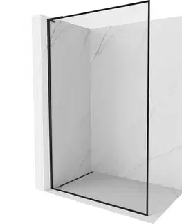Sprchové dvere MEXEN/S - Kyoto-F L Sprchová zástena WALK-IN s rámom 55 x 202, transparent 8 mm, čierna 800-055-174-70-00