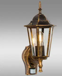 Vonkajšie moderné svietidlá Nástenná lampa ARRAIA 6559 GOLD SENSOR KG1