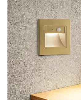 LED osvetlenie BRILAGI - LED Schodiskové svietidlo so senzorom STEP LIGHT LED/1,5W/230V IP44 zlaté BRI844