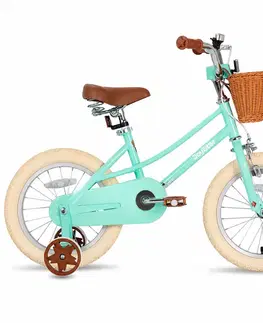 Bicykle Detský bicykel Joystar Retro 16" s košíkom • 104-135 cm mentolová