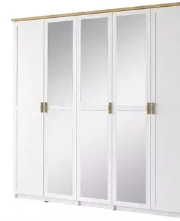 Šatníkové skrine Skriňa Nicea 21 226 cm biela/dub wotan