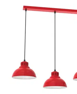 Svietidlá  Luster na lanku SVEN 3xE27/15W/230V červená 9227