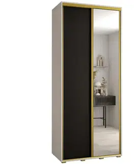 Šatníkové skrine Skriňa 45 Canaris 3 130 biela/čierna/gold
