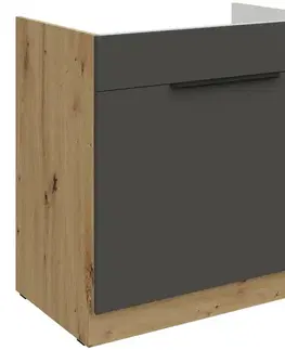 Kuchynské skrinky stojace Kuchynská skrinka Aria-Gr/Ar Anti Fingerprint 80zl 1s Bb