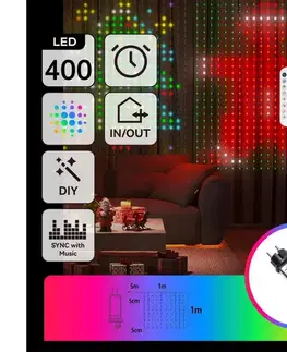 LED osvetlenie  B.V.  - Dekoratívna LED RGBY svetelná reťaz 400xLED/15W/230V 1x1m IP44 + DO S10302S6C