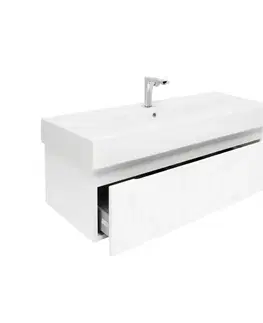 Kúpeľňový nábytok Kúpeľňová skrinka s batériou a umývadlom SAT Evolution 98x30x44, 8 cm biela mat SATEVO100WMU2BA SATEVO100WMU2BA