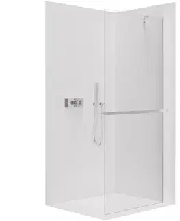 Držadlá k vani CERANO - Sprchová zástěna Walk-in Onyx Y L/P - 10 mm + polička/držák na ručníky - chrom, transparentní sklo - 160x200  CER-8050BD8650