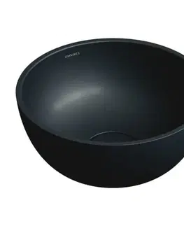 Umývadlá OMNIRES - SHELL M+ umývadlo na dosku, O35 cm, matná čierna láva SHELL350UNBLV